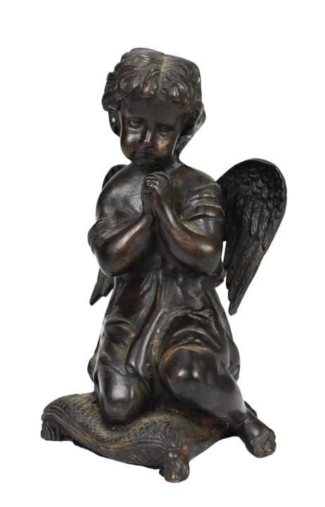 Vintage Bronze Statue of Praying Child Angel (1 of 6)