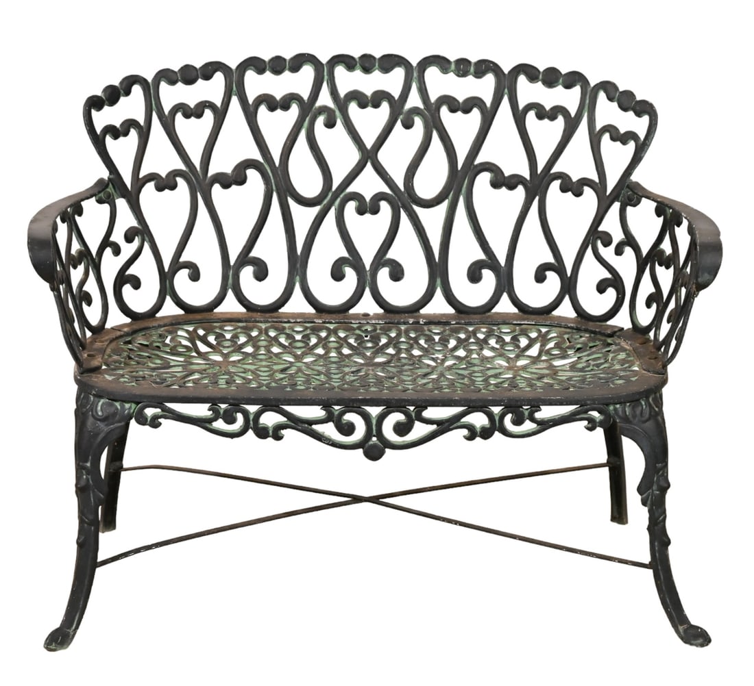 Victorian Style Cast Aluminum Outdoor Settee (1 of 11)