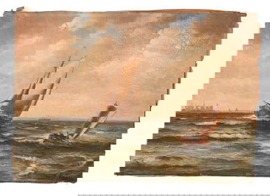 Vilhelm Victor Bille Signed Oil Painting of Ships