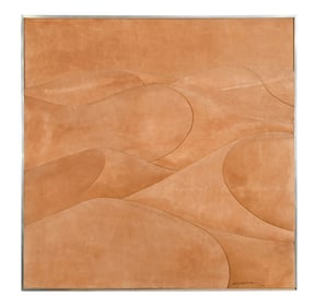 Steven D. Corning Signed Modernist Leather Mural