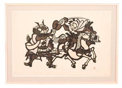 Yoshitoshi Mori Mounted Warriors Stencil Print