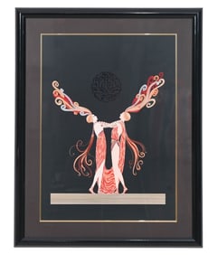 Erte "Kiss of Fire" Love and Passion Serigraph