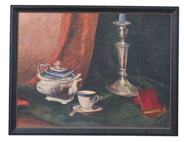 Signed M. Ariani Still Life Painting on Board