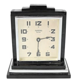 Art Deco Twin Face Double Sided Electric Clock