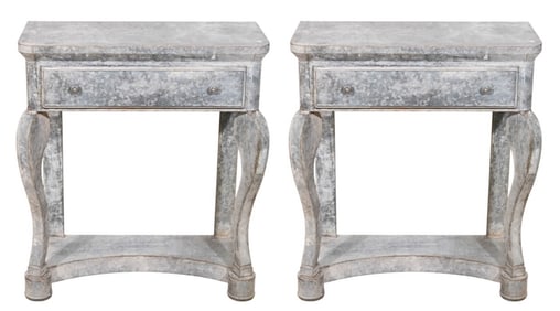 Louis Philippe Galvanized Steel Console Table