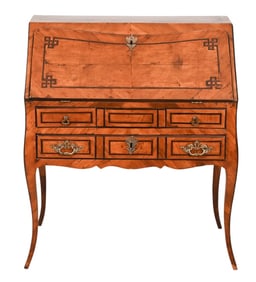 Antique Louis XV Style Walnut Slant Front Desk