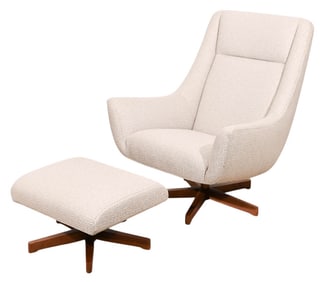 Room & Board Beau Custom Swivel Chair with Ottoman