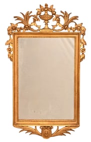 Antique Empire Style Carved Pier Mirror Urn Motif