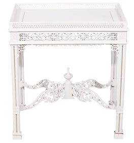 Antique Chinese Chippendale Side Table w/ Gallery