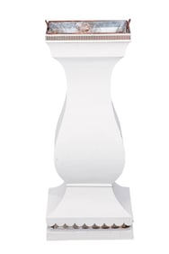 Neoclassical Style Tole Pedestal Column Planter