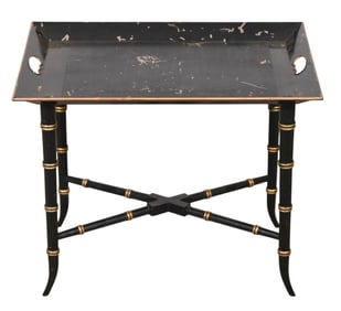 Regency Style Tole Painted Top Tray Table