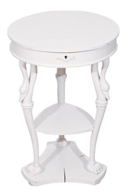 Jacobean Style Sewing Table w/ Carved Swan Legs