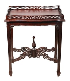 Chinese Chippendale Style Hand Carved Side Table
