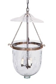 Regency Etched Glass Bell Jar Chandelier