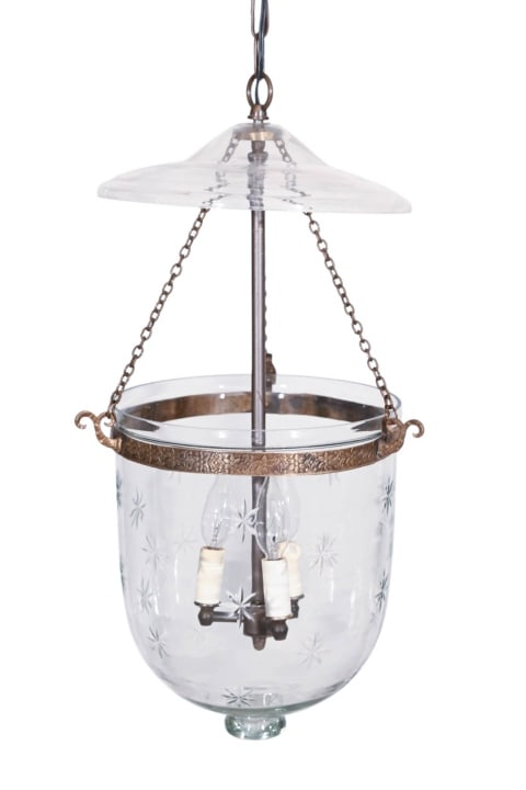 Regency Etched Glass Bell Jar Chandelier (1 of 7)