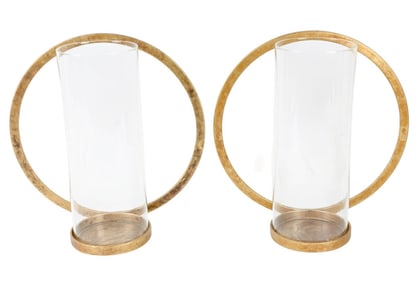 Pair Kate & Laurel Khauli Gilt Candle Sconces