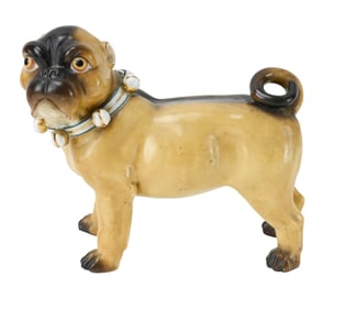 Vintage Porcelain Pug Figurine