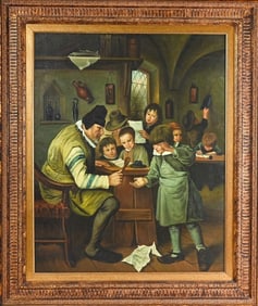 After Jan Steen Oil Painting The Village School