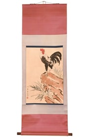 After Zhang Daqian Chinese Scroll Painting Rooster