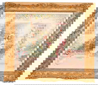 Ramon H. Paris Signed Oil Painting Women Strolling