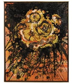 Norma Bergerac Signed Abstract Oil Painting