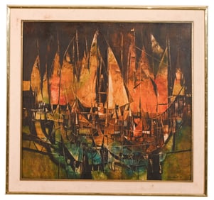 John Way Wei Letang Signed Expressionist Painting