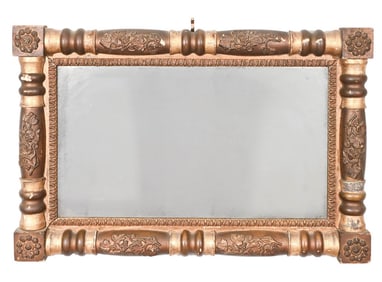 American Empire Gilt Horizontal Wall Mirror