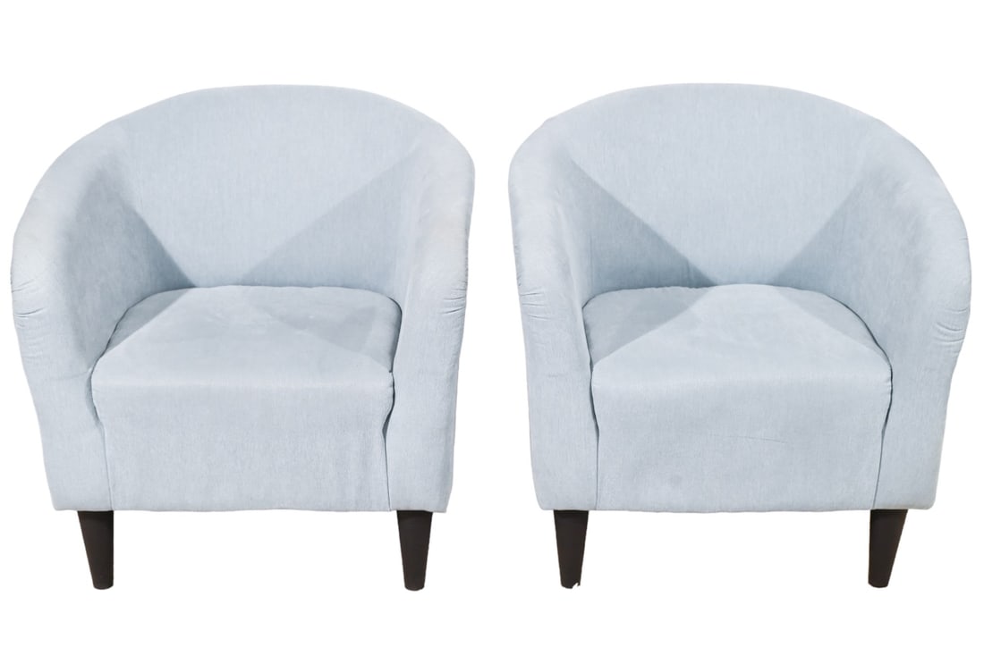 Pair Mid Century Custom Upholstered Club Chairs (1 of 12)