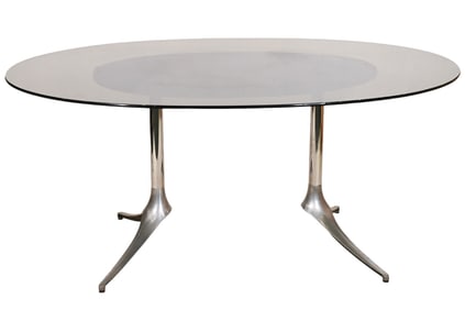 Howell Modern Space Age Smoked Glass Dining Table