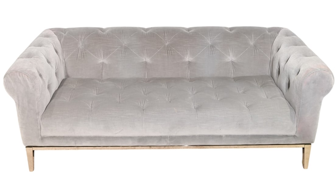 Restoration Hardware Tufted Velvet Love Seat (1 of 17)