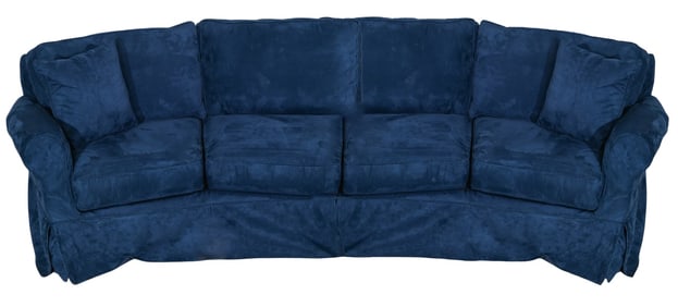 Blue Ultra Suede Slip Covered 2-Piece Sectional