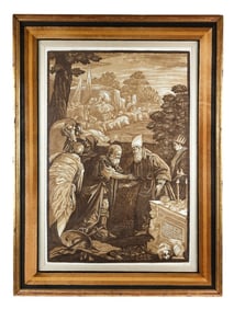 18 C Engraving Bassano & Jackson Blessing Abraham
