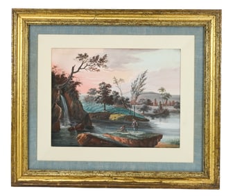 18th C Gouache Painting of Italian Landscape