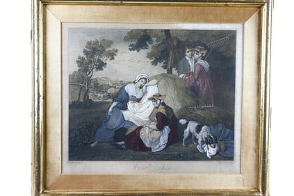 18th C Wheatly & Geremia Engraving Rural Repose