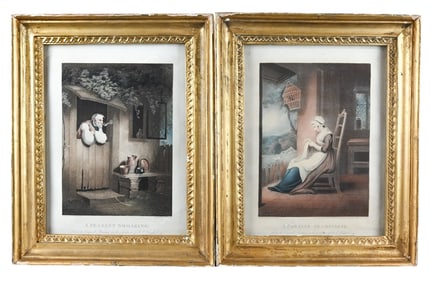 2 19th C Westall & Scriven Engravings Period Frame