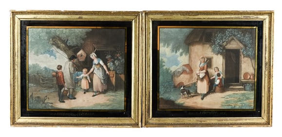 2 19th C After Westall Engravings w Eglomise Frame