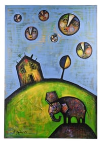 Piotr Sujka Signed Acrylic Expressionist Painting