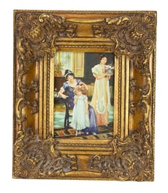 Victorian Style Oil Painting Women & Daughter