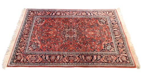 Persian Hand Knotted Heriz Red Wool Area Rug