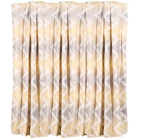 Custom Made Raw Silk Drapes Made Geometric Pattern