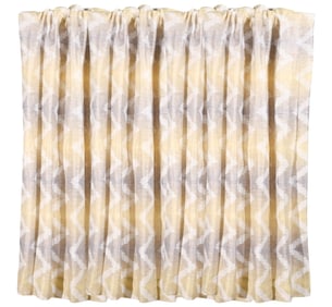 Custom Made Raw Silk Drapes Geometric Pattern