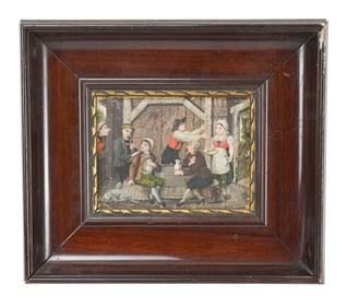 Antique 19th C German School Folk Art Painting