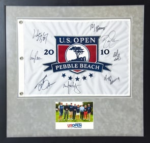 2010 U.S. Open Pebble Beach Signed Course Flag