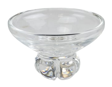 Large Vintage Steuben Crystal Petal Footed Bowl