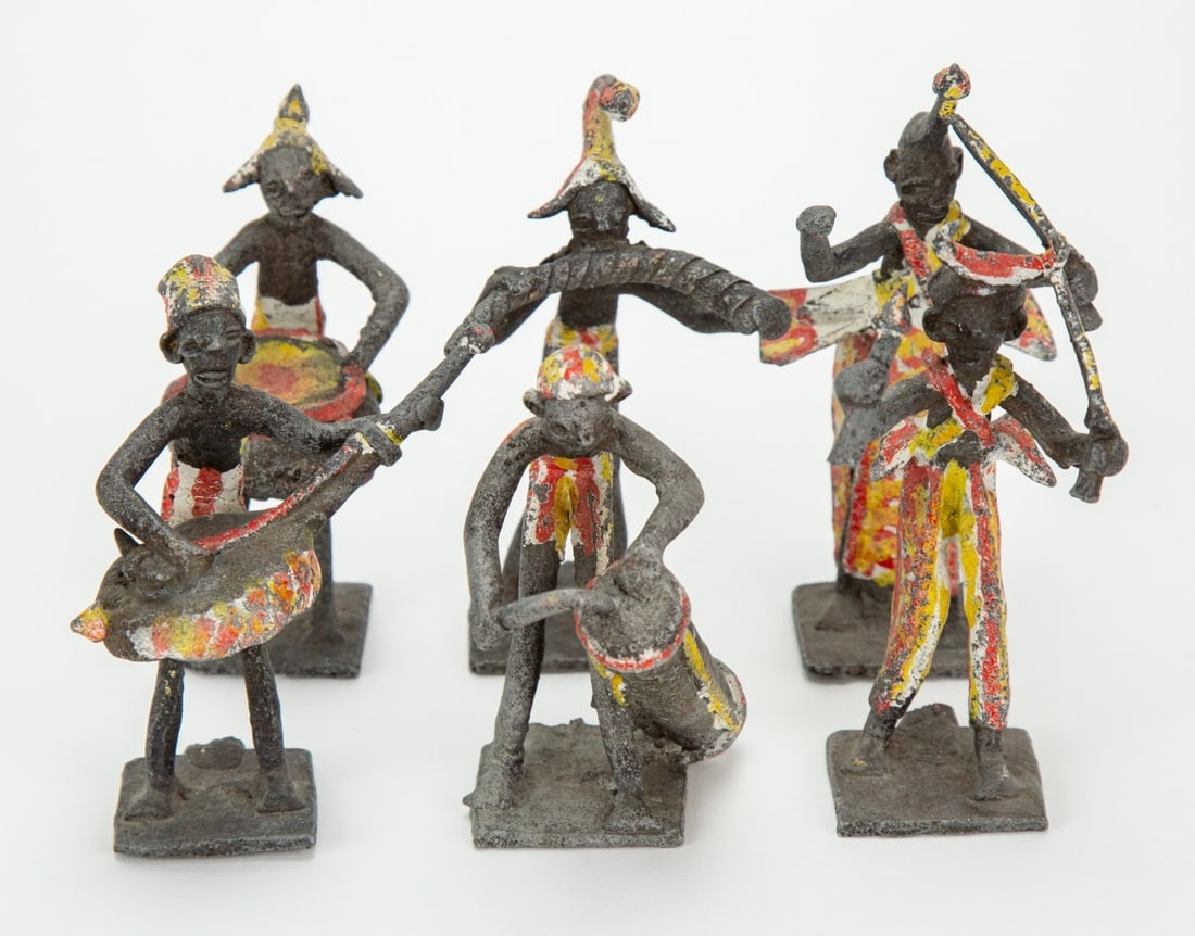6 Ashanti Shaman Hand Painted Metal Statues (1 of 7)