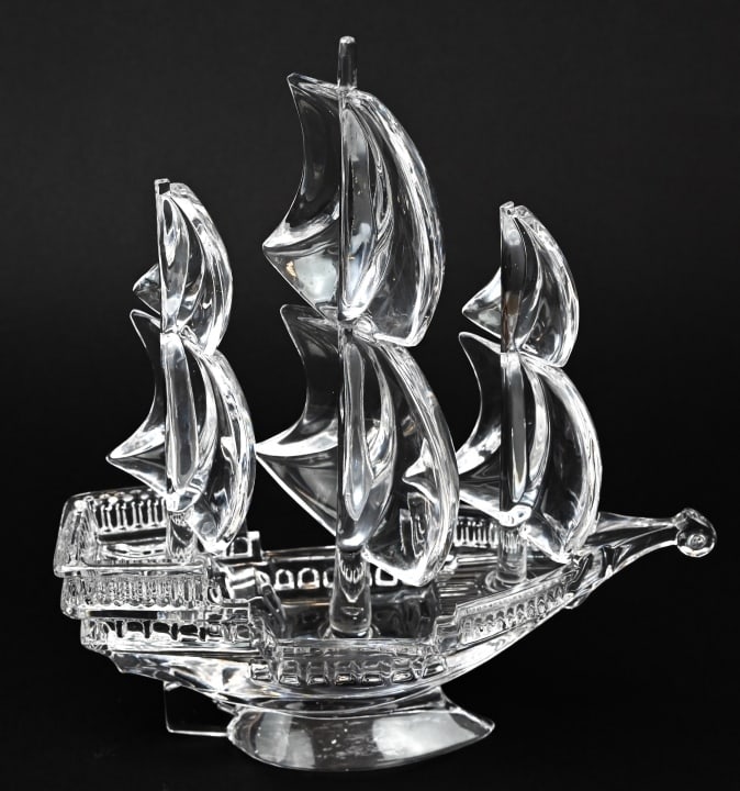 Art Glass Statue of Clipper Ship (1 of 10)