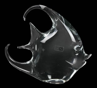 Large Murano Art Glass Angle Fish Statue
