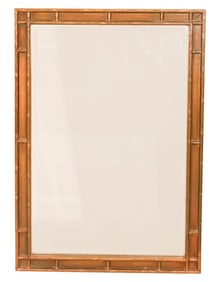 Vintage Mid C Faux Bamboo Framed Wall Mirror