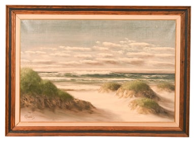 M. Charles Signed Oil Painting Outer Banks Sea