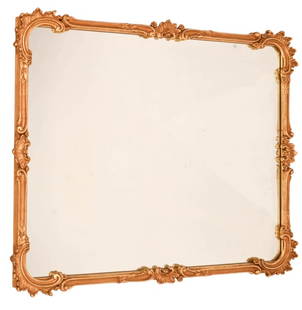Italian Hand Carved Gilt Gesso Mirror: Italian Hand Carved Gilt Gesso Mirror. Some Damage to Bottom, missing trim.Measures 36 inches x 45 inches x 2 inches.